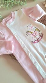 Oyuncak At Baskılı Bereli Penye Tulum - Görsel 5