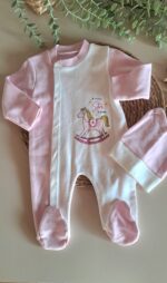 Oyuncak At Baskılı Bereli Penye Tulum