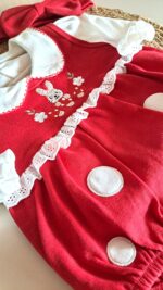 %100 Pamuk Tavşan Nakışlı Saç Bantlı Romper - Görsel 5