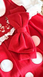 %100 Pamuk Tavşan Nakışlı Saç Bantlı Romper - Görsel 6