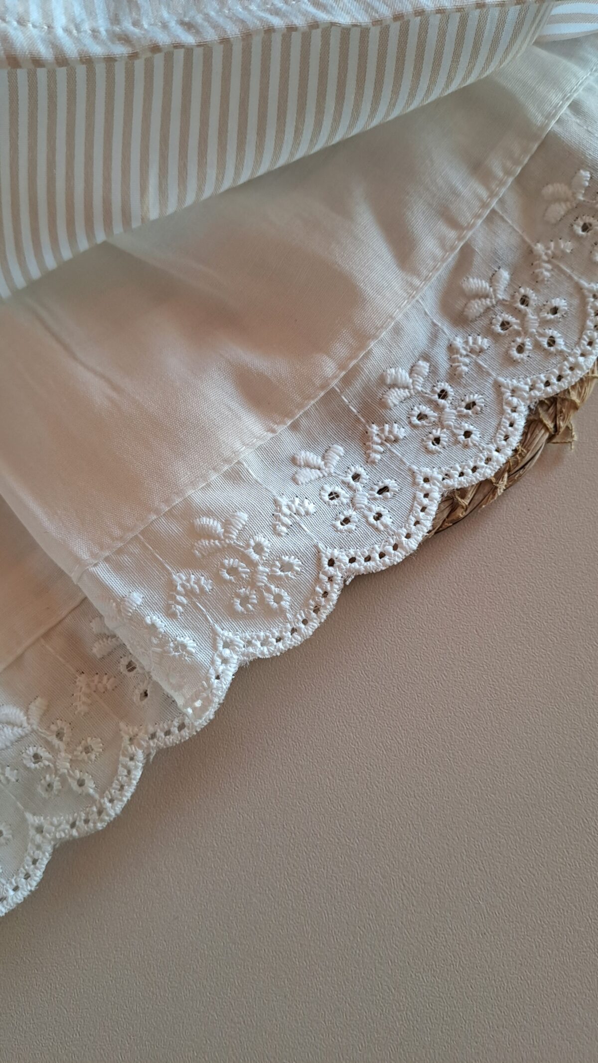 Kahve Fisto Geniş Yakalı %100 Pamuk Çiçek Nakışlı Elbise - Görsel 7