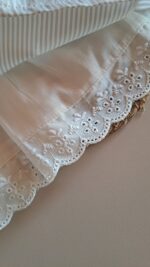 Kahve Fisto Geniş Yakalı %100 Pamuk Çiçek Nakışlı Elbise - Görsel 7