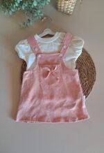 Fiyonk Detaylı Kız Bebek Salopet - Görsel 6