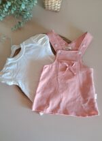 Fiyonk Detaylı Kız Bebek Salopet - Görsel 2