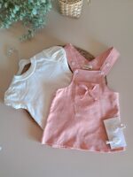 Fiyonk Detaylı Kız Bebek Salopet