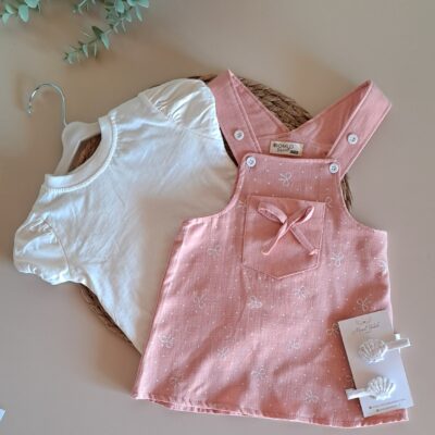 Fiyonk Detaylı Kız Bebek Salopet