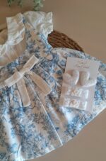 Mavi Dijital Baskı %100 Pamuk Vual Gömlekli Elbise - Görsel 3