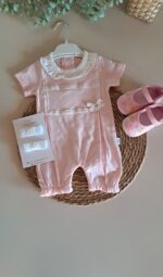 Fisto Detaylı %100 Pamuk Kız Bebek Tulum