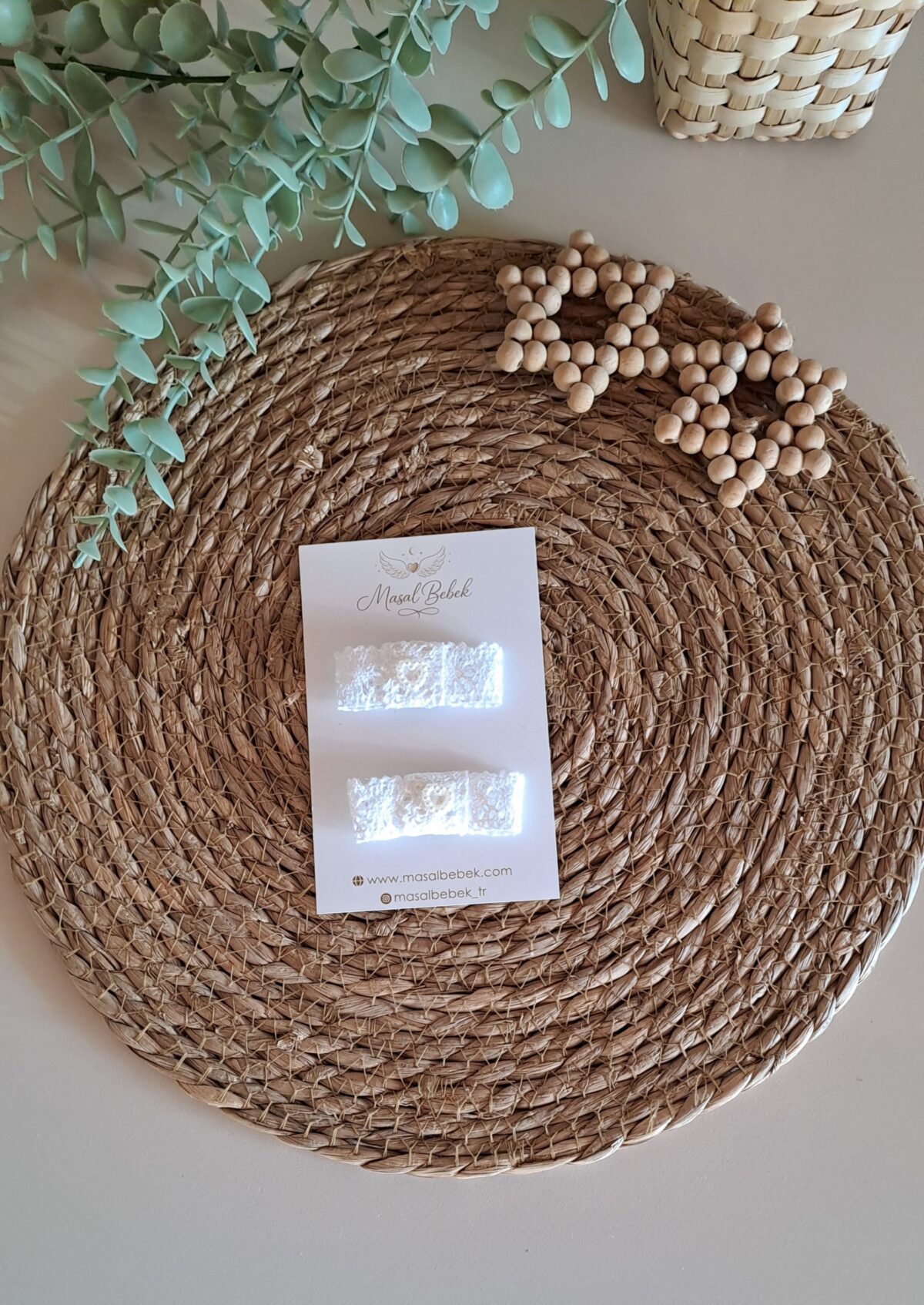 Beyaz Fisto Model Saçlı/Saçsız Bebek Tokası 2li Set - Görsel 2