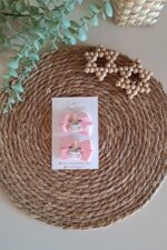 Pembe Kurdaleli Unicorn Model Saçlı/Saçsız Bebek Tokası ı 2li Set