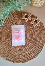 Pembe Parıltılı Kurdale Model Saçlı/Saçsız Bebek Tokası 2li Set - Görsel 2