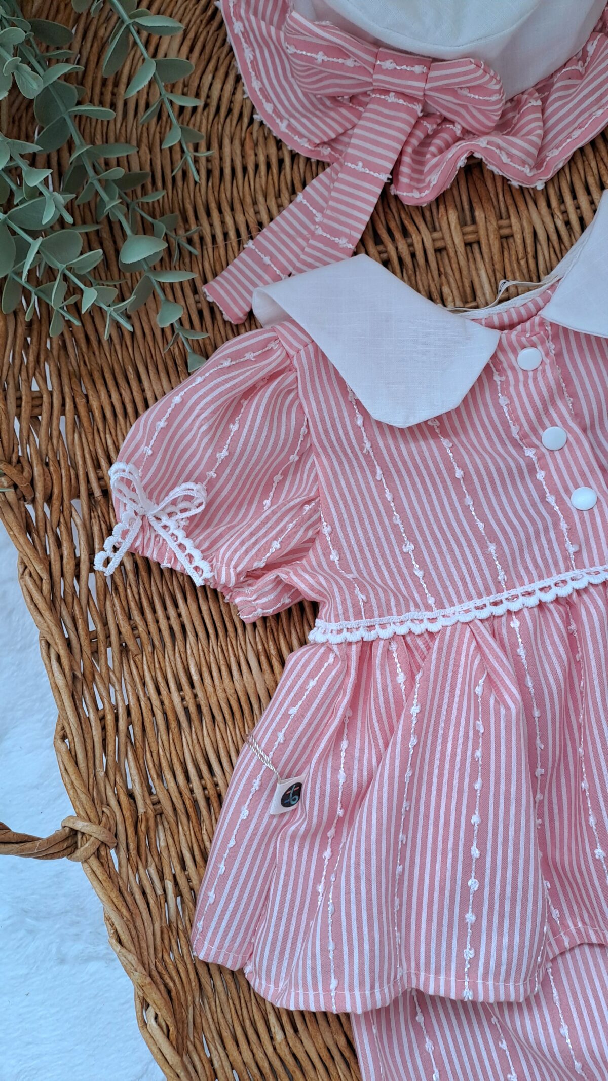 Kol Fiyonk Detaylı Şapkalı 3'lü Takım Pembe - Görsel 3