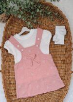 Fiyonk Detaylı Kız Bebek Salopet
