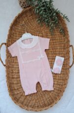 Fisto Detaylı %100 Pamuk Kız Bebek Tulum