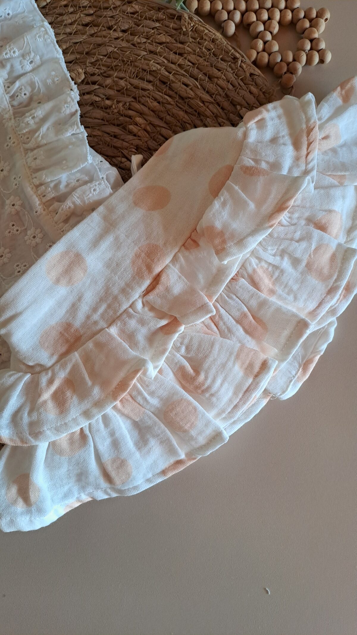 Müslin Fırfır Etekli Düğmeli %100 Pamuk Fisto Bluz 2li Takım - Görsel 5