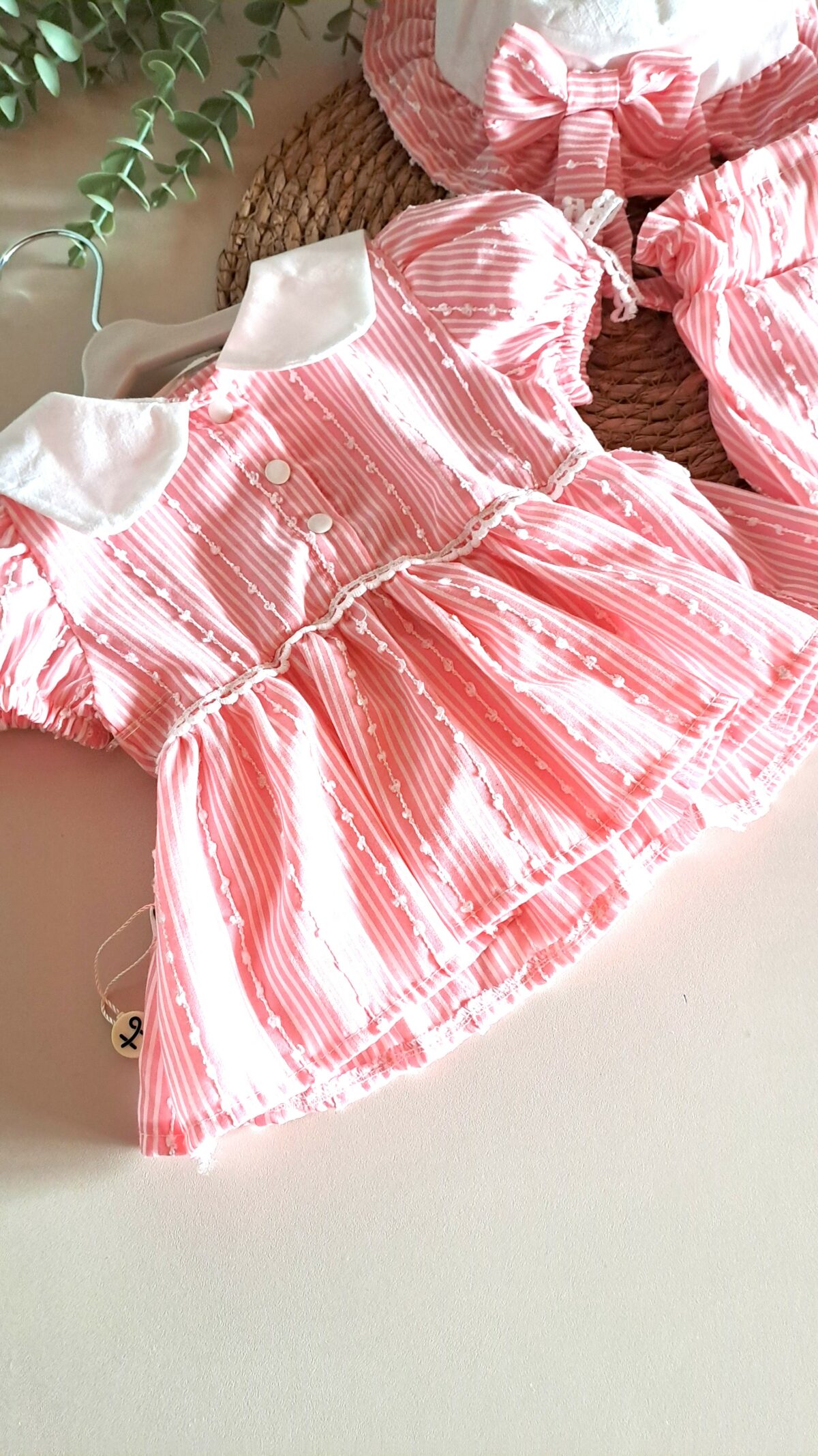 Kol Fiyonk Detaylı Şapkalı 3'lü Takım Pembe - Görsel 4