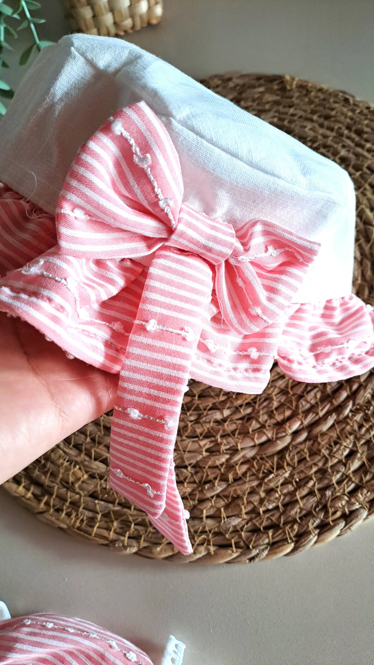 Kol Fiyonk Detaylı Şapkalı 3'lü Takım Pembe - Görsel 5