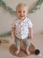 Palmiye Detaylı %100 Pamuk 2li Takım - Görsel 2