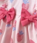 %100 Pamuk Çilek Desenli Elbise - Görsel 2