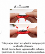 Pembe Parıltılı Kurdale Model Saçlı/Saçsız Bebek Tokası Adet - Görsel 3