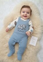  Fil Baskılı Erkek Bebe Salopet