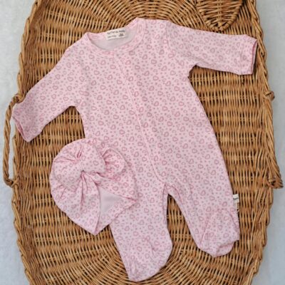 %100 Pamuk Pembe Minik Kalpli Boneli Tulum